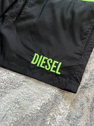 Pantalones cortos de baño Diesel, negro/verde, Tam. G