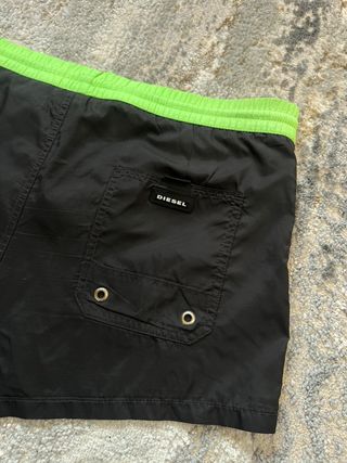 Pantalones cortos de baño Diesel, negro/verde, Tam. G