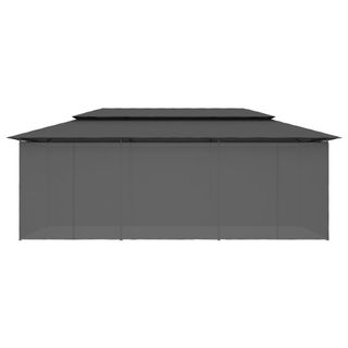 vidaXL Cenador con cortinas gris antracita