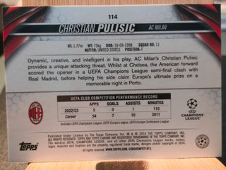 Cromo Numerado Christian Pulisic AC Milan