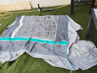 Avance de caravana de 7 metros de largo solo lona