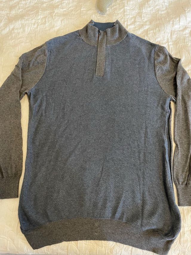 Jersey Massimo Dutti - M - Gris/Azul