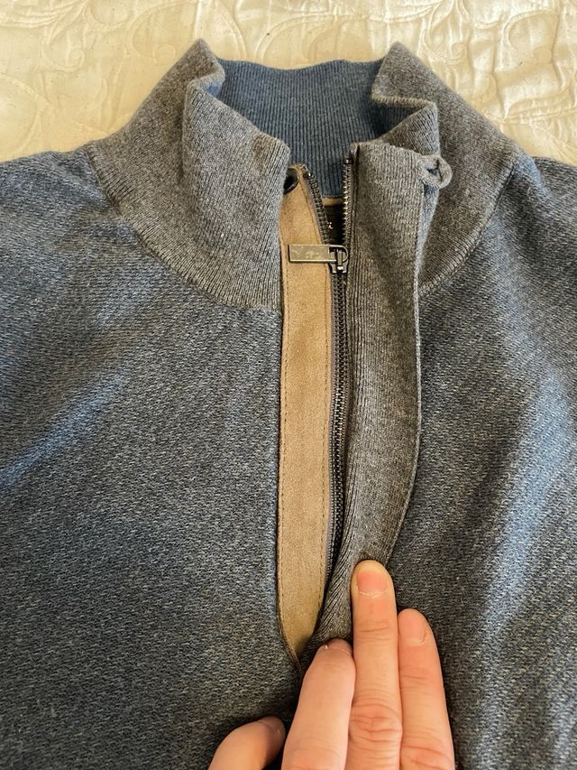 Jersey Massimo Dutti - M - Gris/Azul