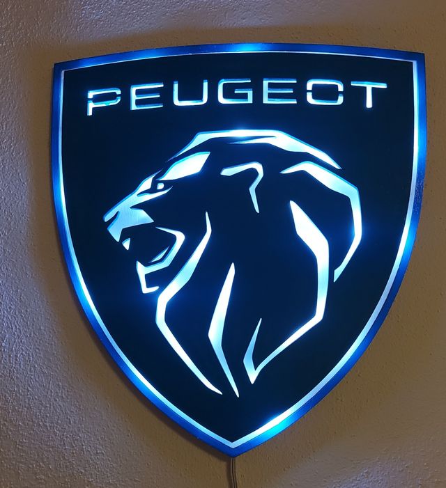 Logo peugeot con luce a led