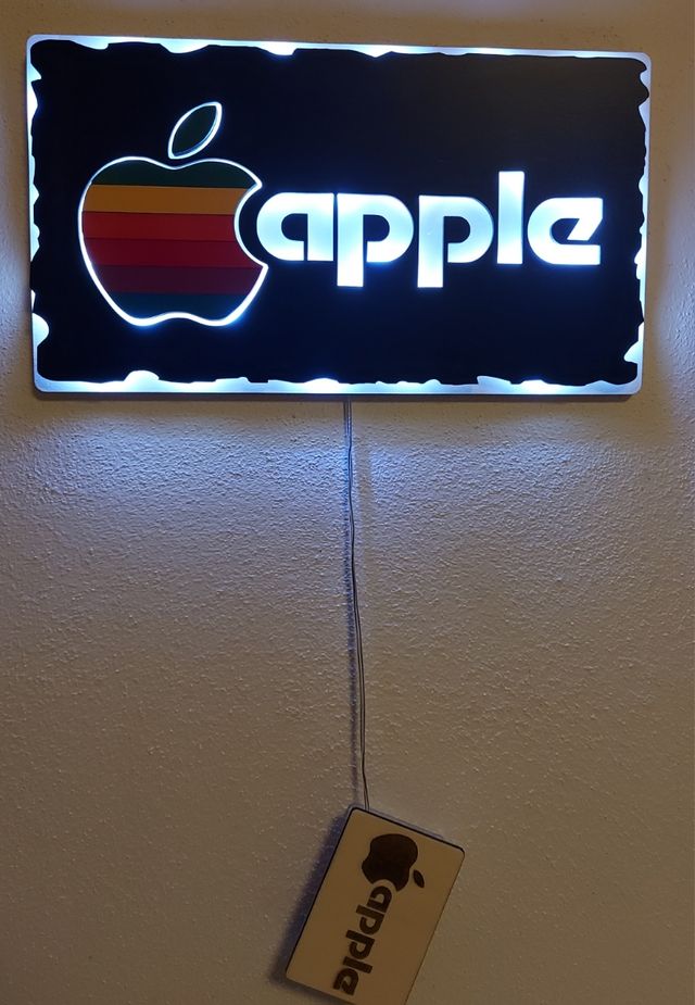 Quadro luminoso Apple vintage