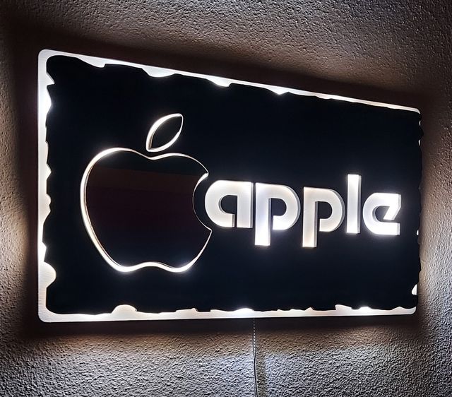 Quadro luminoso Apple vintage