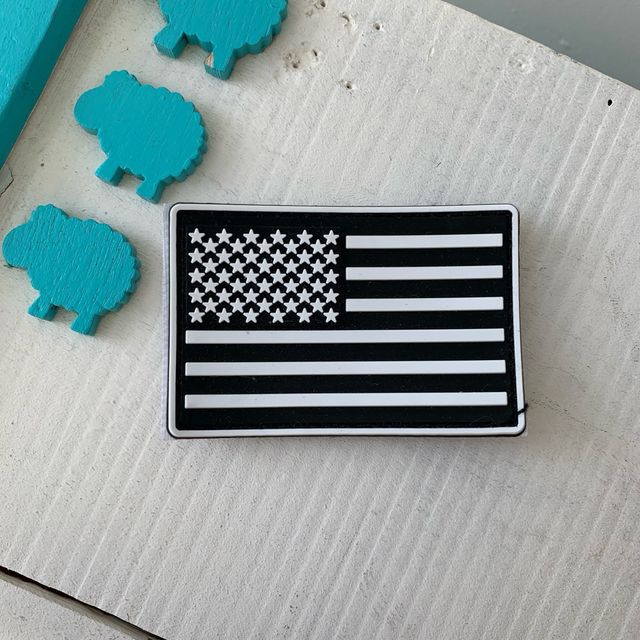 Toppa americana in bianco e nero, per zaino tattico.