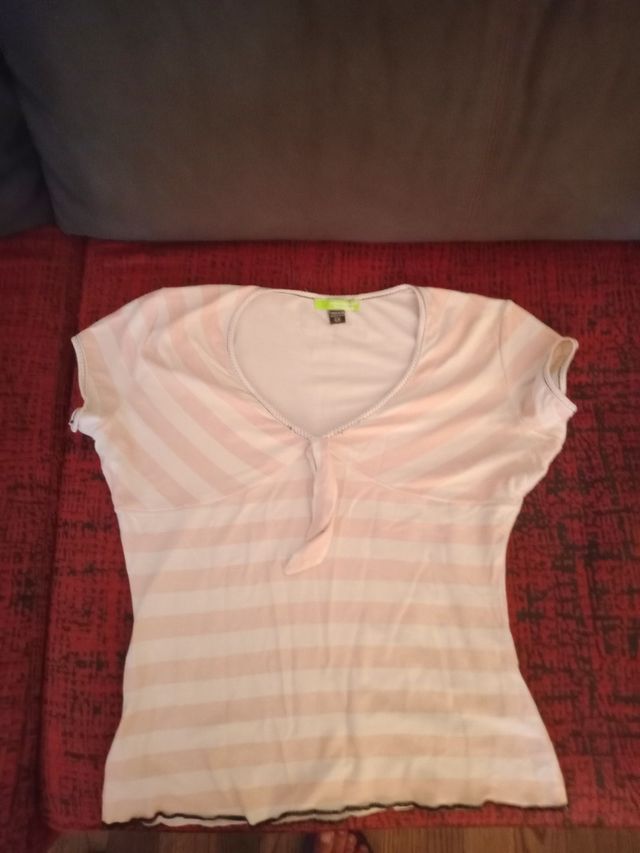 Blusa rayas rosa-blanca