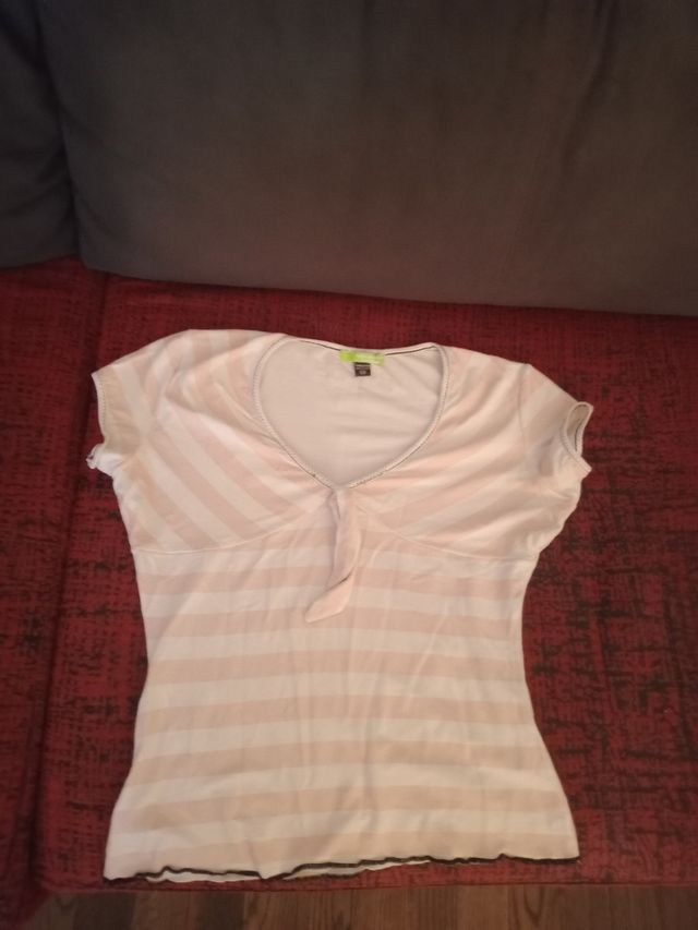 Blusa rayas rosa-blanca