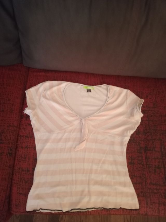 Blusa rayas rosa-blanca