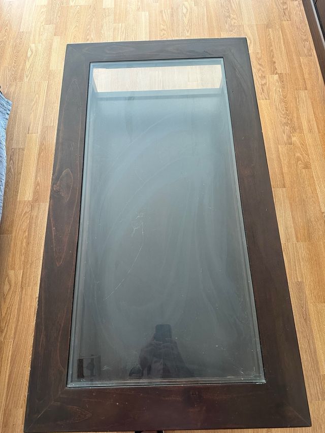 Mesa centro vintage madera oscura