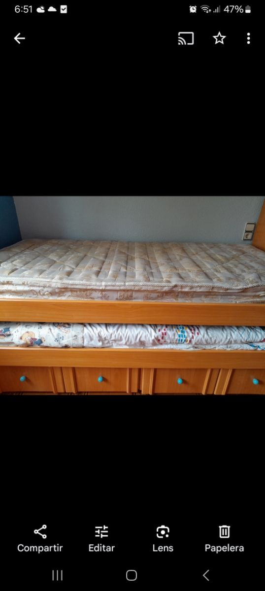 Cama nido 90cm: colchones y cajones