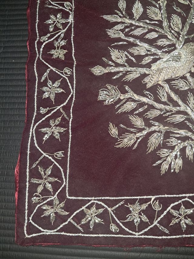 Fundas cojin bordadas plata dorado India (x3)40x40