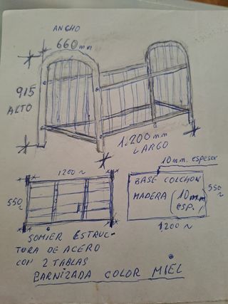 Cuna bebé madera maciza - Sin ruedas