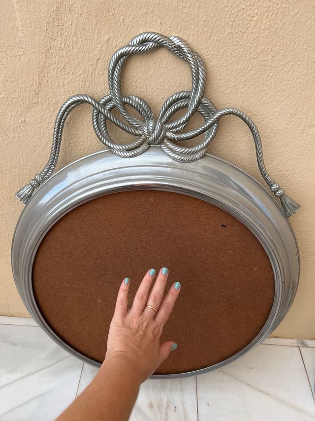 Espejo antiguo metal plateado