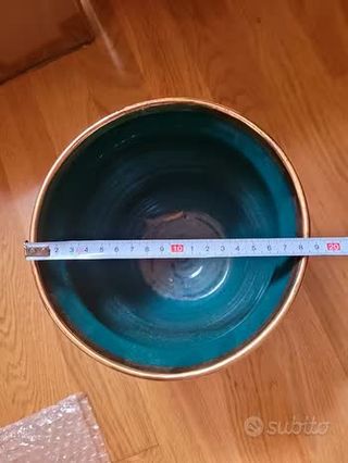 Vaso Ceramica Verde Oro - Fiori