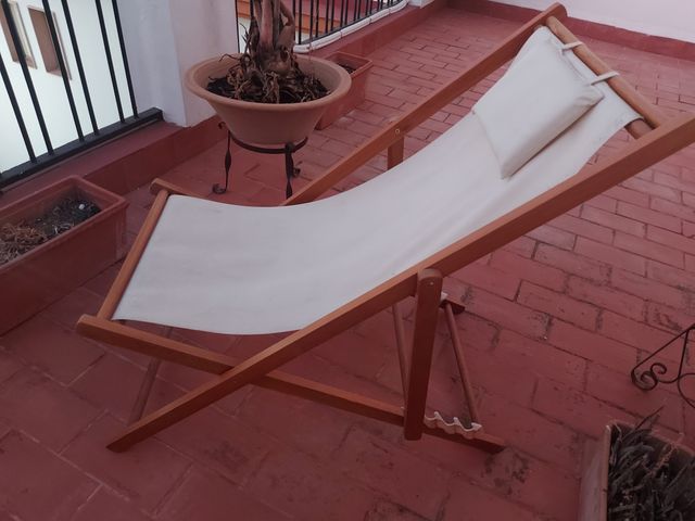 Hamaca plegable de madera - beige