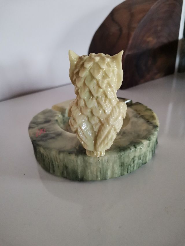 Cenicero búho alabastro vintage