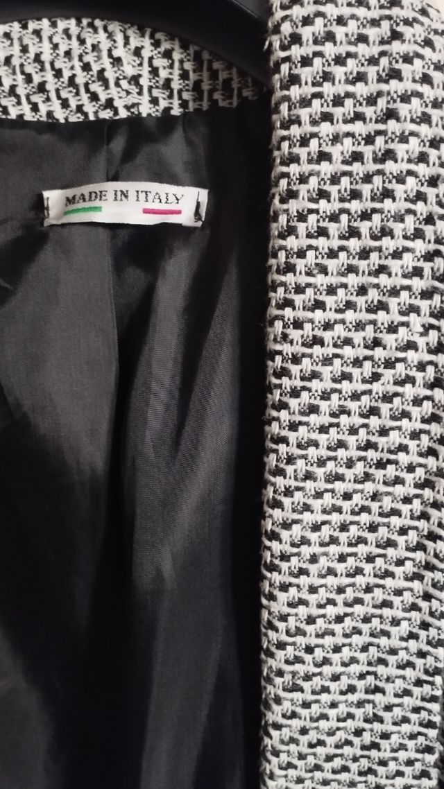 Blazer blanco y negro, talla M