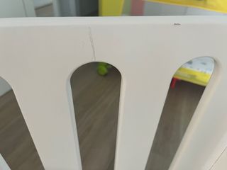 Minicuna blanca colecho de madera con colchón