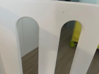 Minicuna blanca colecho de madera con colchón