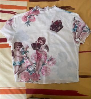 Top blanco semitransparente Ángeles