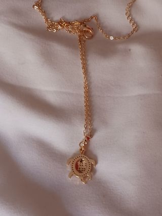 Gargantilla tortuga chapada oro 18k.