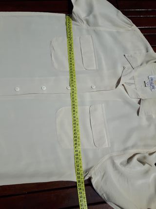 Camisa seda beige - manga larga