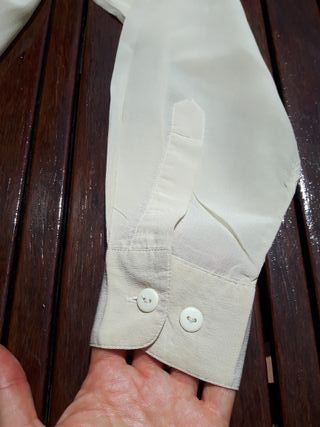 Camisa seda beige - manga larga