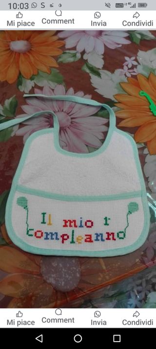 Bavaglino ricamato Compleanno