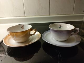 Tazzine e piatti da caffè antichi in porcellana (2)