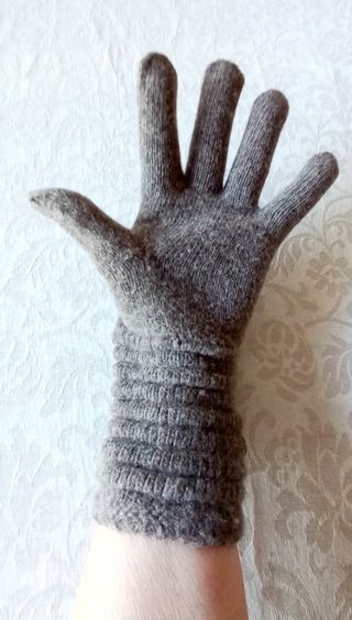Guantes lana mujer marrón 