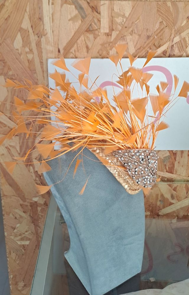 Tocado Diadema Rafia Beige