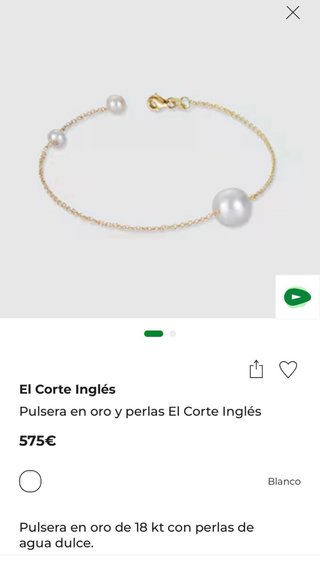 Pulsera oro perlas - El Corte Inglés