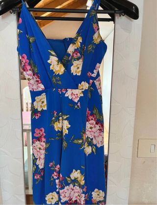 Mono largo azul estampado