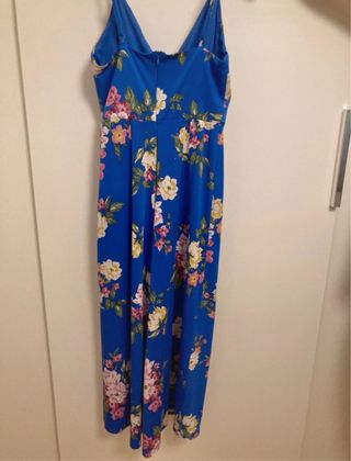 Mono largo azul estampado