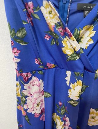 Mono largo azul estampado