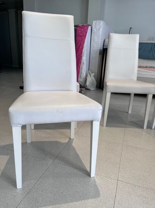 6 Sillas Comedor Blancas - Piel Sintética