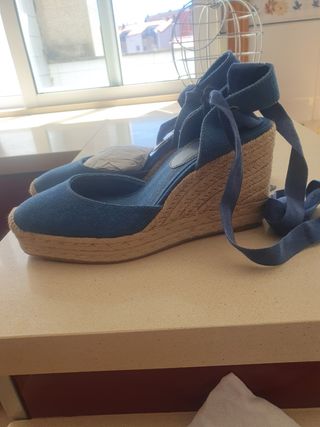 Alpargatas cuña Zara - Azul
