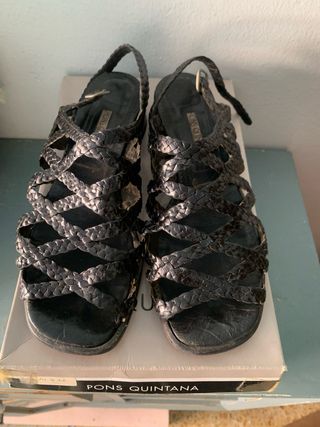 Sandalias Pons Quintana negras, talla 40