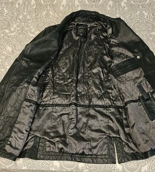 Chaqueta cuero marrón 3/4