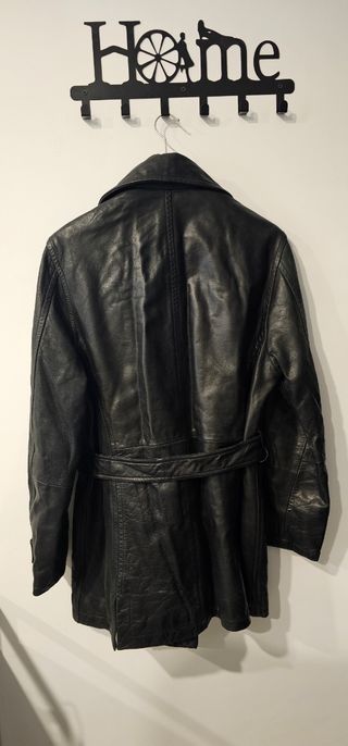 Chaqueta cuero marrón 3/4