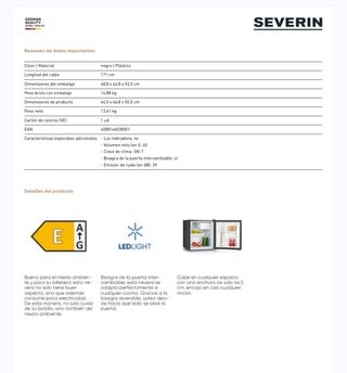 Mini nevera Severin 45L - Negra