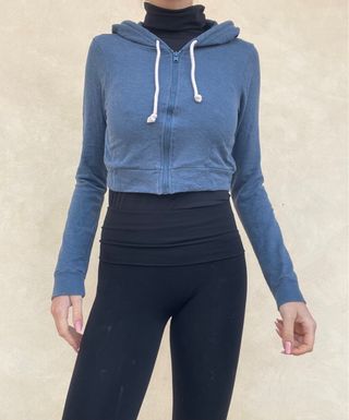 Felpa corta Hollister blu