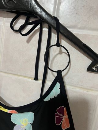 Costume da mare intero nero floreale Calvin Klein 