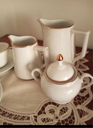 Juego porcelana blanco-oro