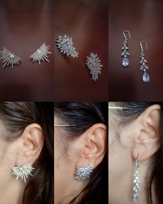 Lote 3 pares Pendientes Plata Fiesta