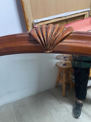 Espejo biselado madera marrón