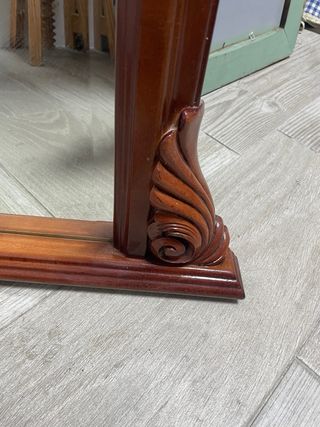 Espejo biselado madera marrón