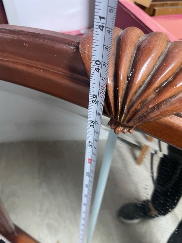 Espejo biselado madera marrón